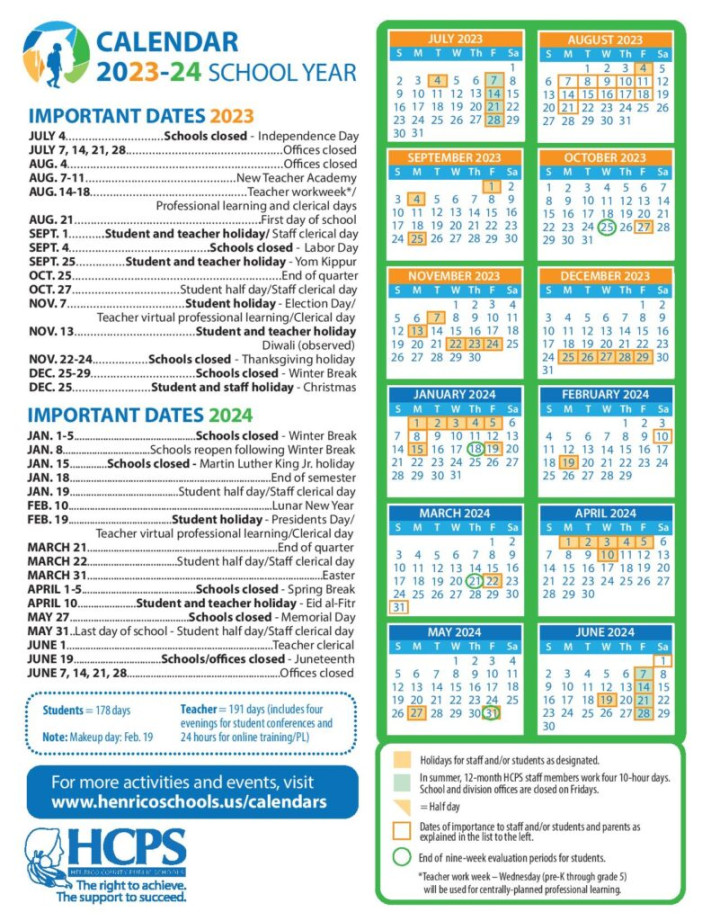 Henrico County Calendar   - Calendar Template Printable