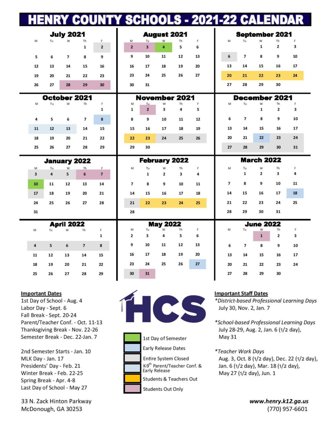 Henry County State Court Calendar