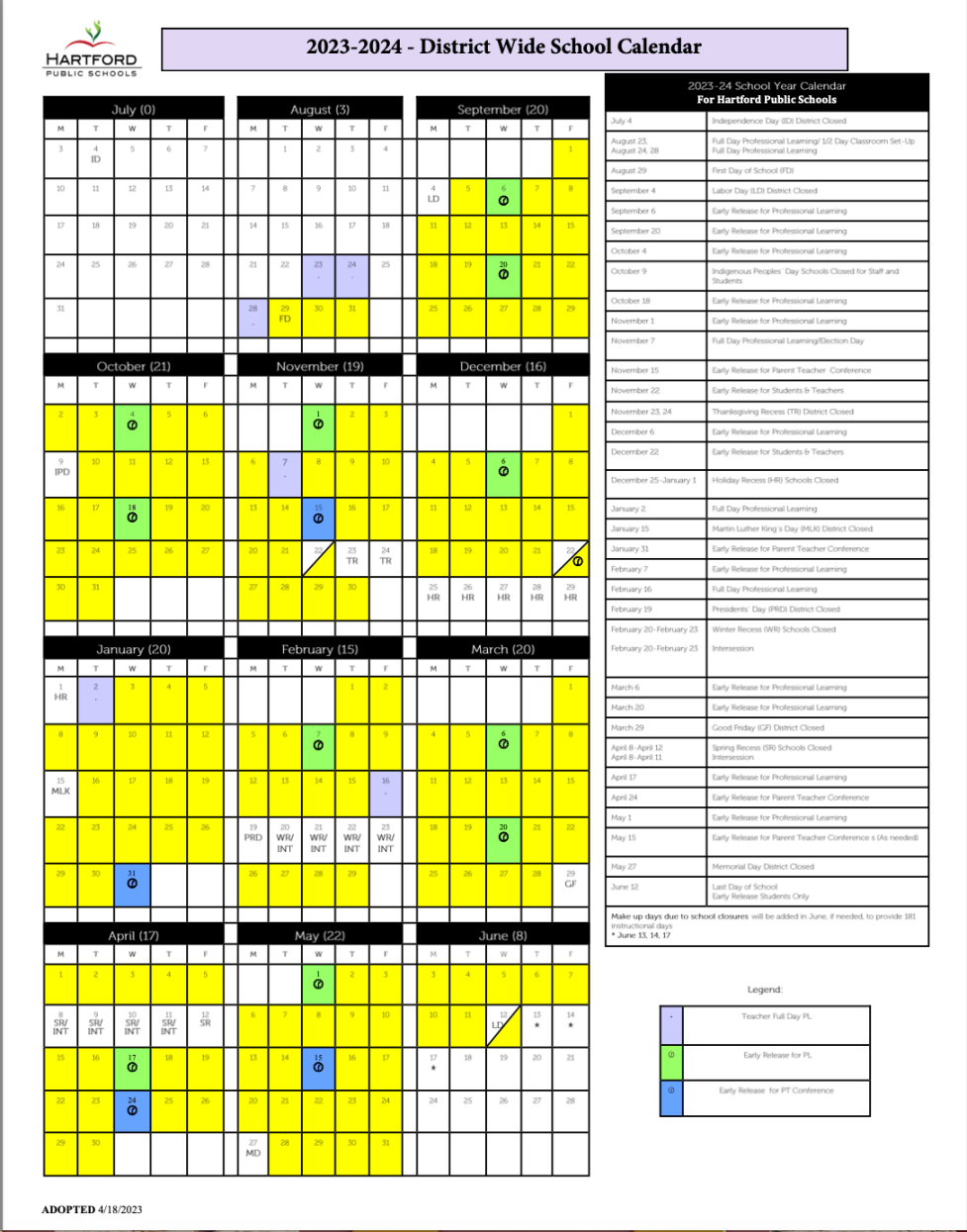 HPS Calendar and Website  Breakthrough Magnet School (South)