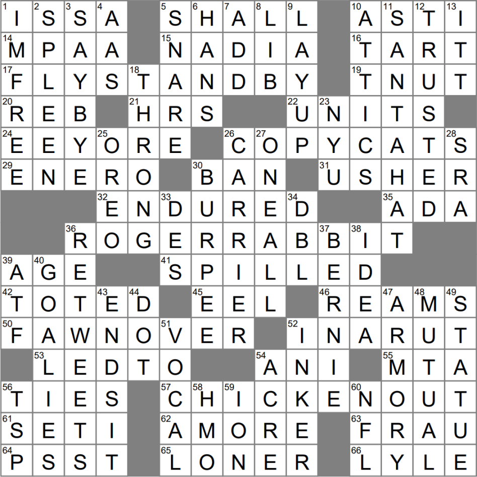 LA Times Crossword  Aug , Thursday - LAXCrossword