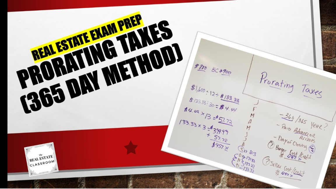 Real Estate Math Video #b - Prorate Real Estate Taxes (35 Day Method)   Real Estate Prep Exam