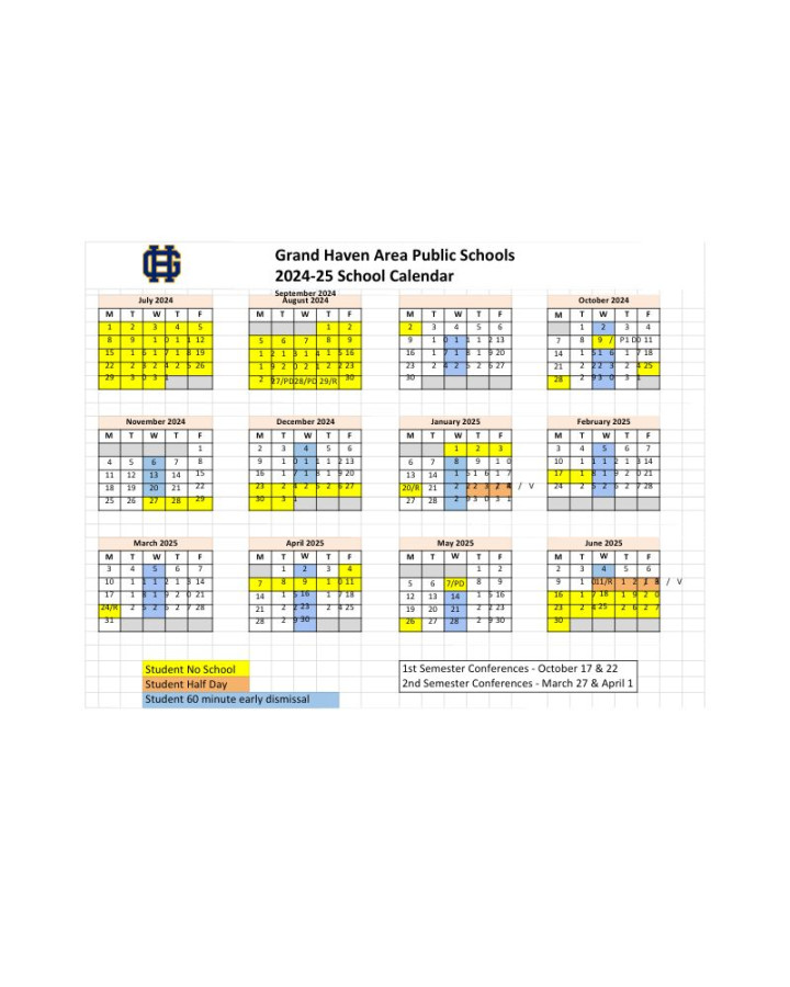All the Greater Grand Rapids School Calendars - (+GRPS