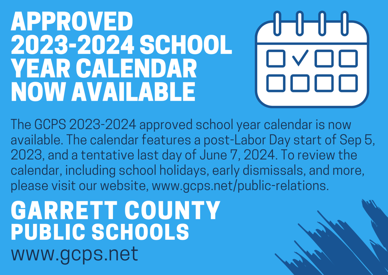 Approved Garrett County Public Schools - School Calendar