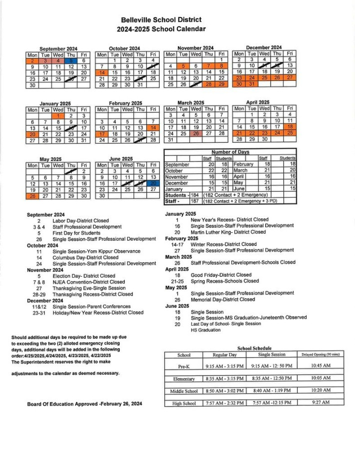 BellevillePS on X: "New BPS - District Calendar (Please