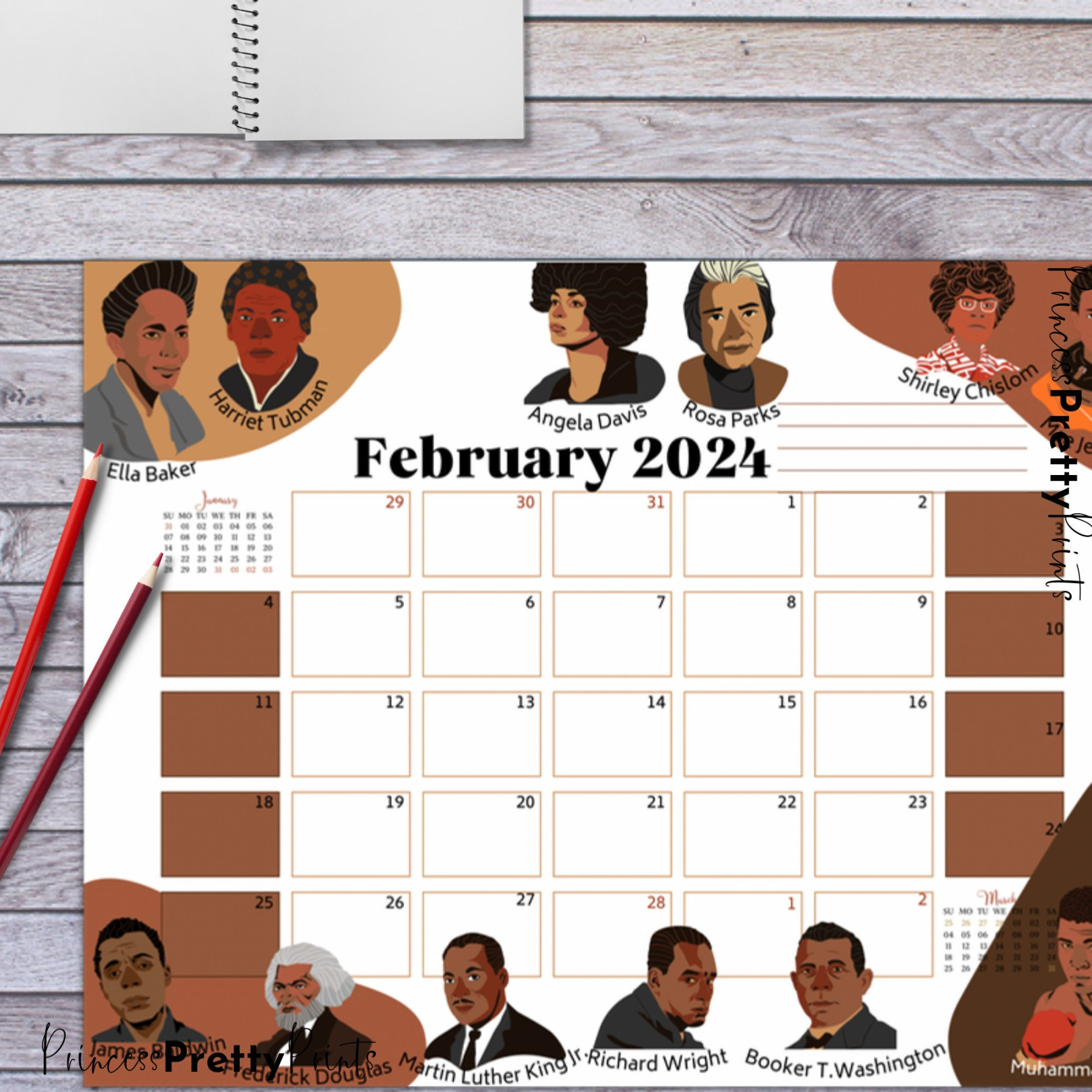 Black History Month, Editable February  Calendar for Black