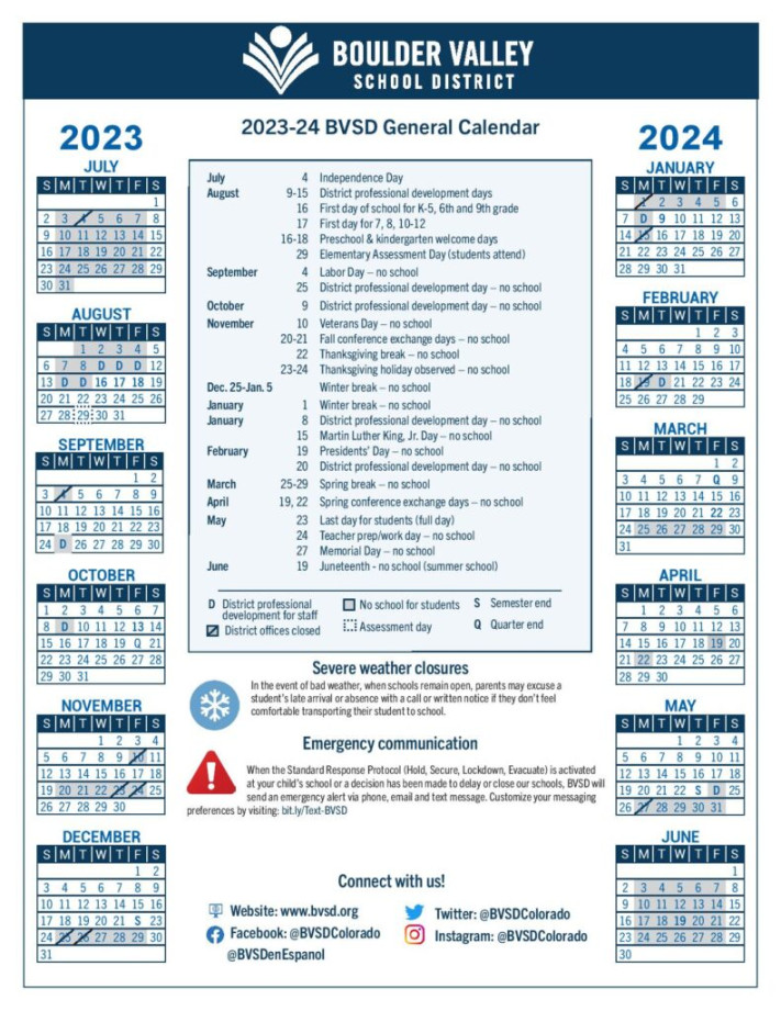 Boulder Valley School District Calendar -