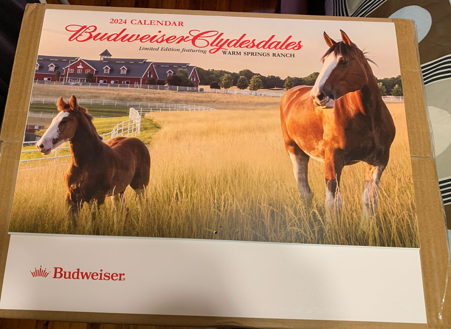 Budweiser Clydesdales  Calendar Limited Edition Featuring Warm Springs  Ranch