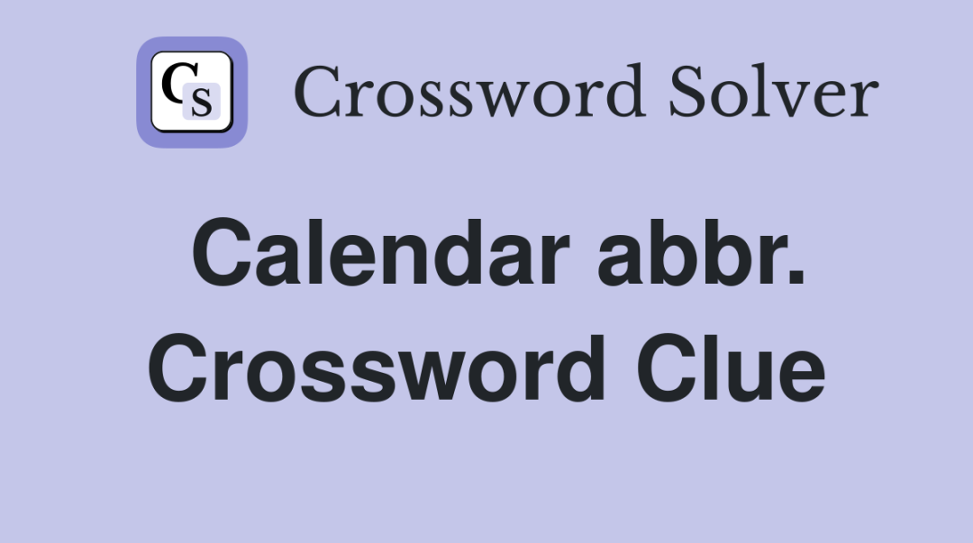 Calendar abbr