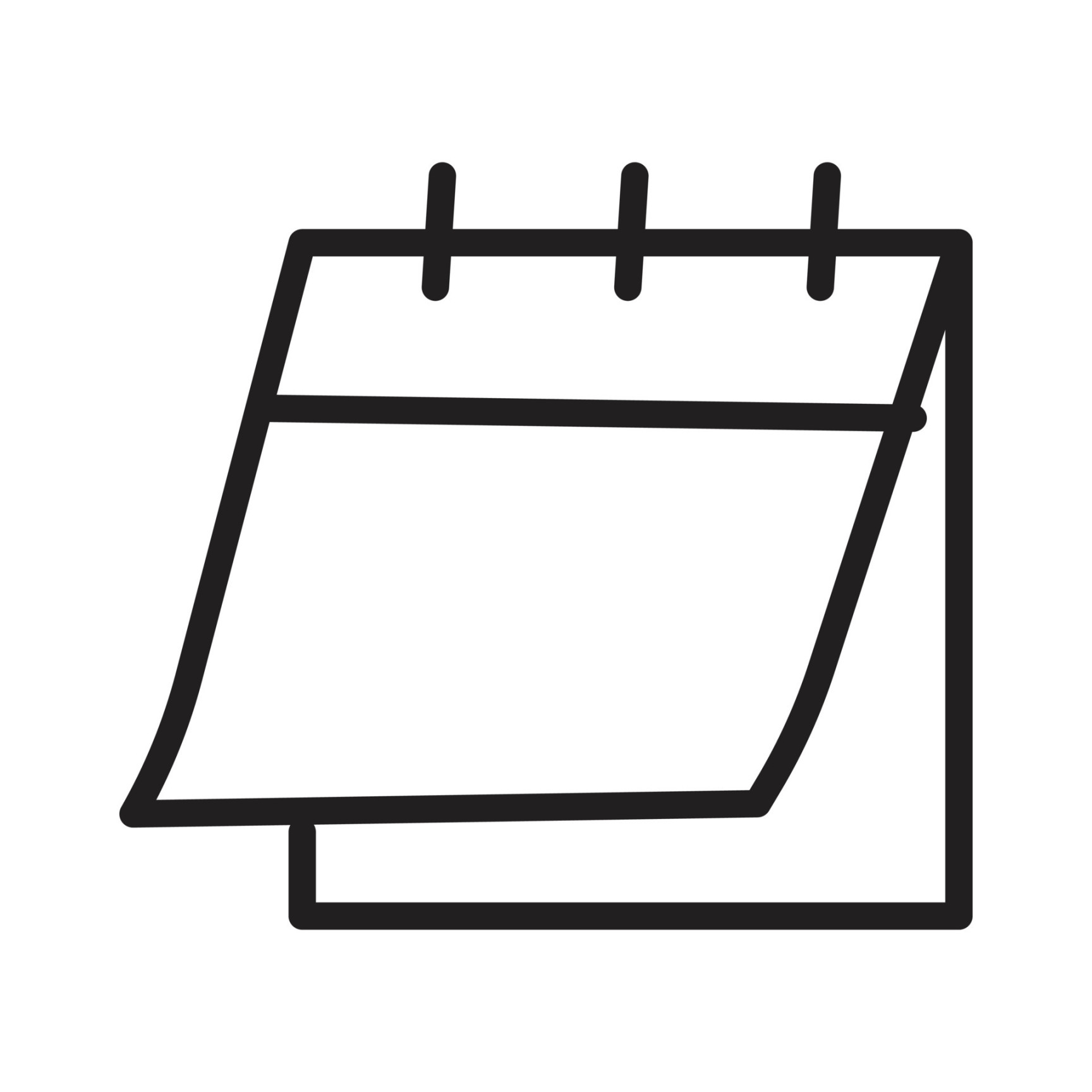 Calendar Outline Icon, Linear Calendar, Black and White