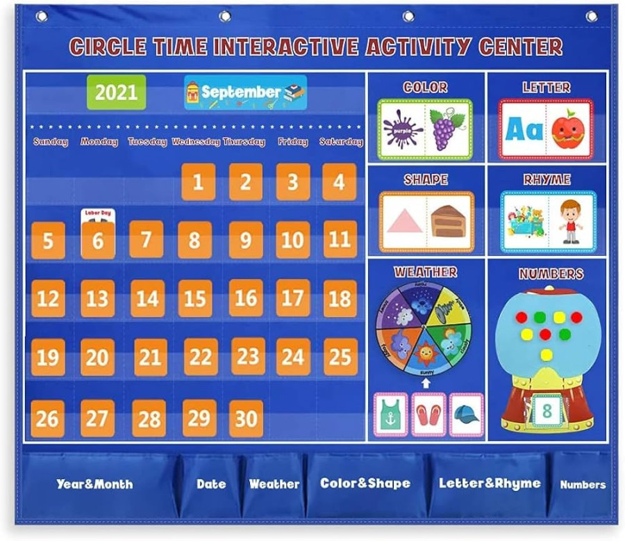 Circle Time Center Classroom Pocket Chart Educational Pocket Chart