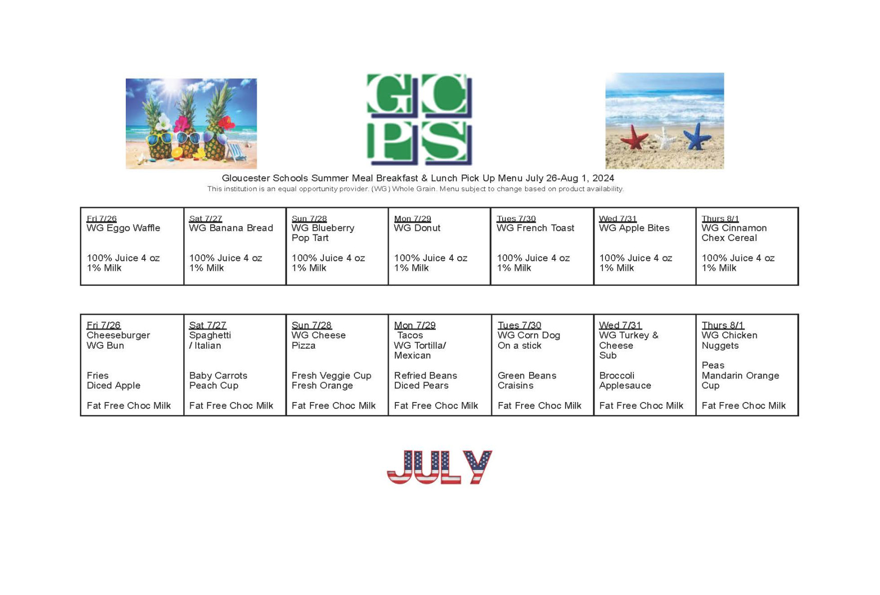 Food Service  Gloucester County Public Schools