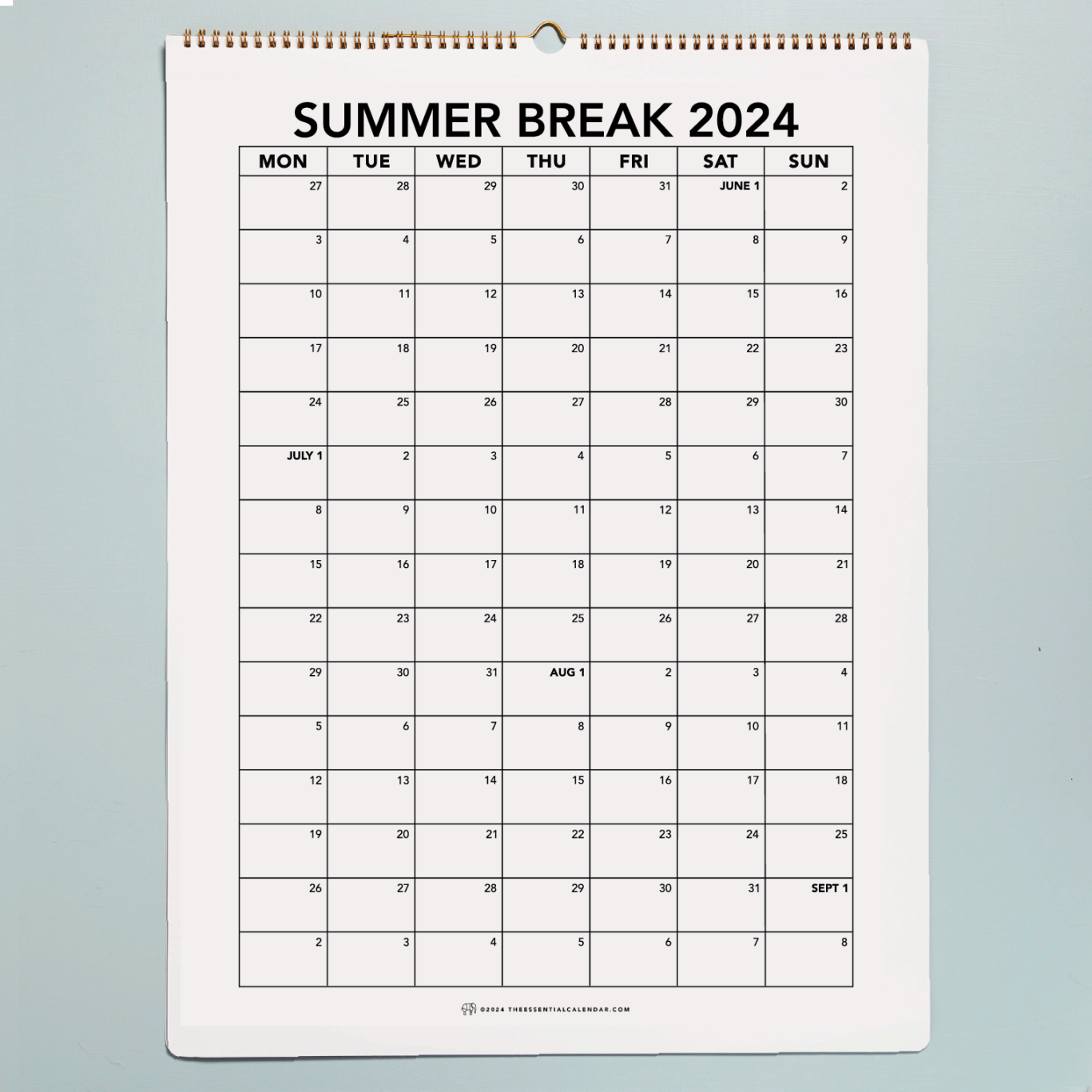 - Monday-start Bound Calendar – The Essential Calendar