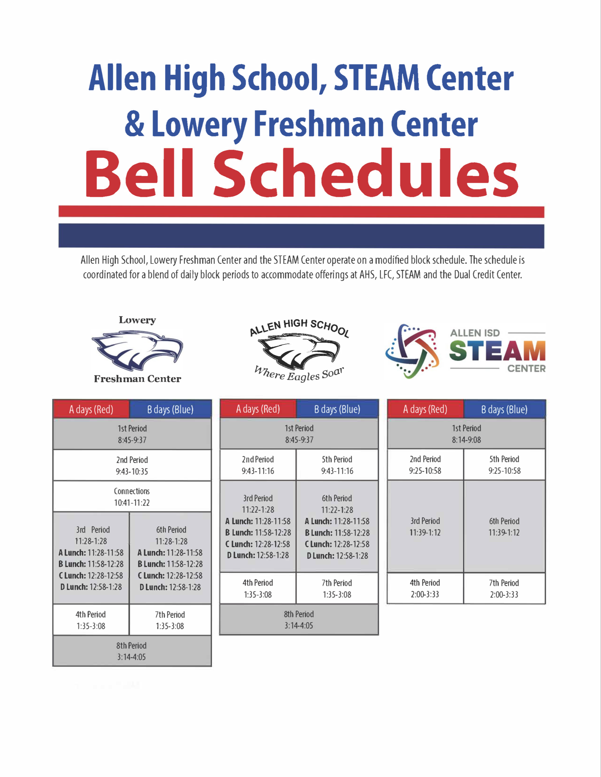 A-B Calendar & Bell Schedule  Allen High School
