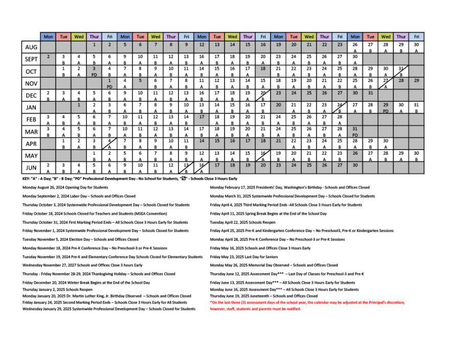 A/B Day Calendar - - Dulaney High