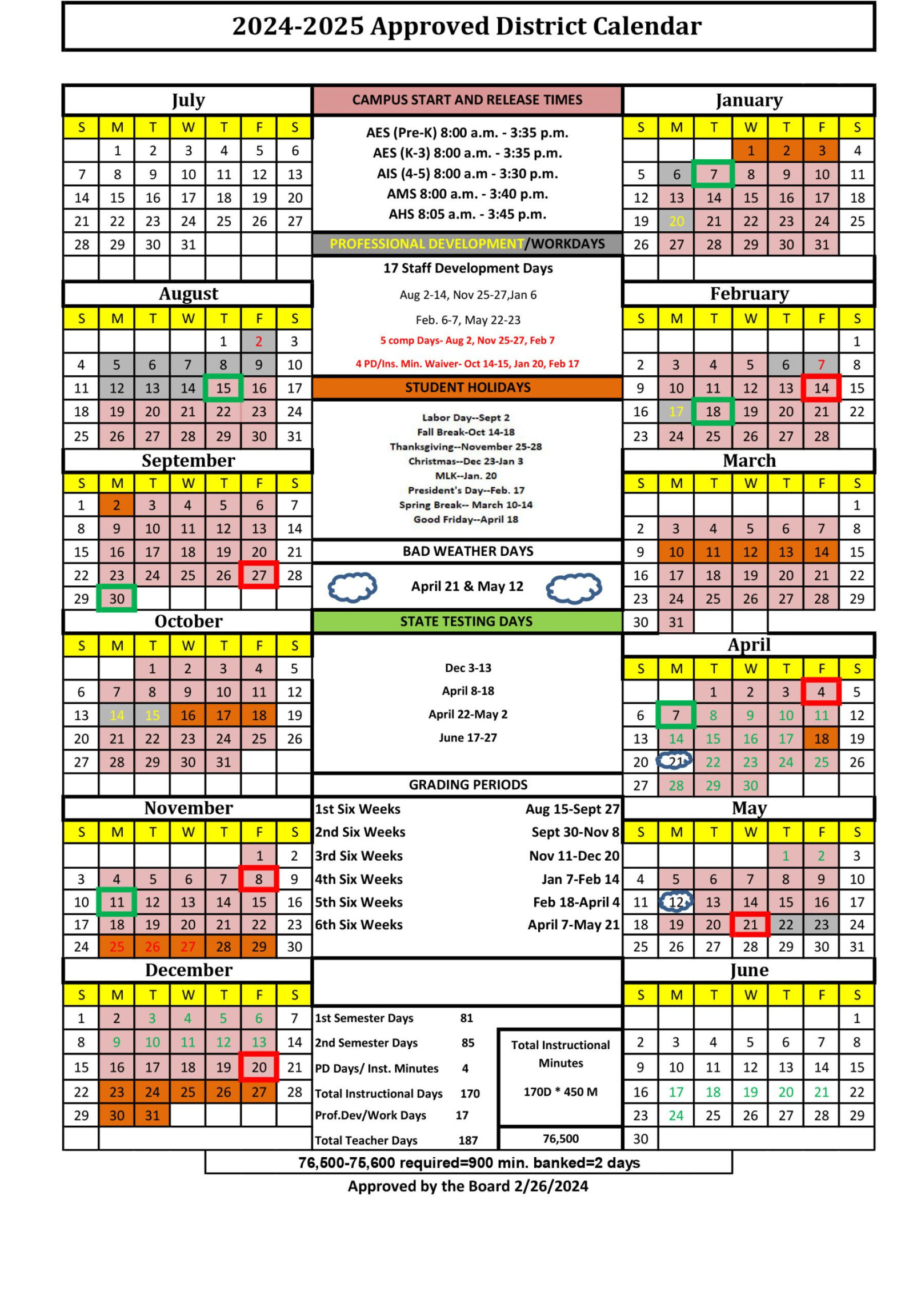 Alvord ISD - calendar - Wise County Messenger
