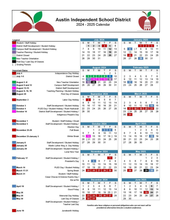 Austin ISD Calendar - (Austin Independent School District)