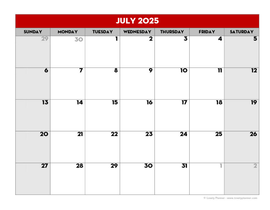 Free Printable - School Calendar - Lovely Planner