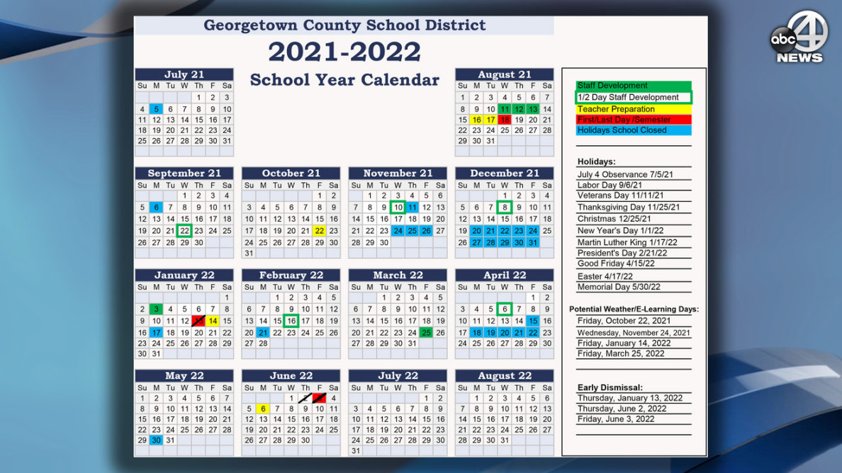 - Georgetown County school calendar approved