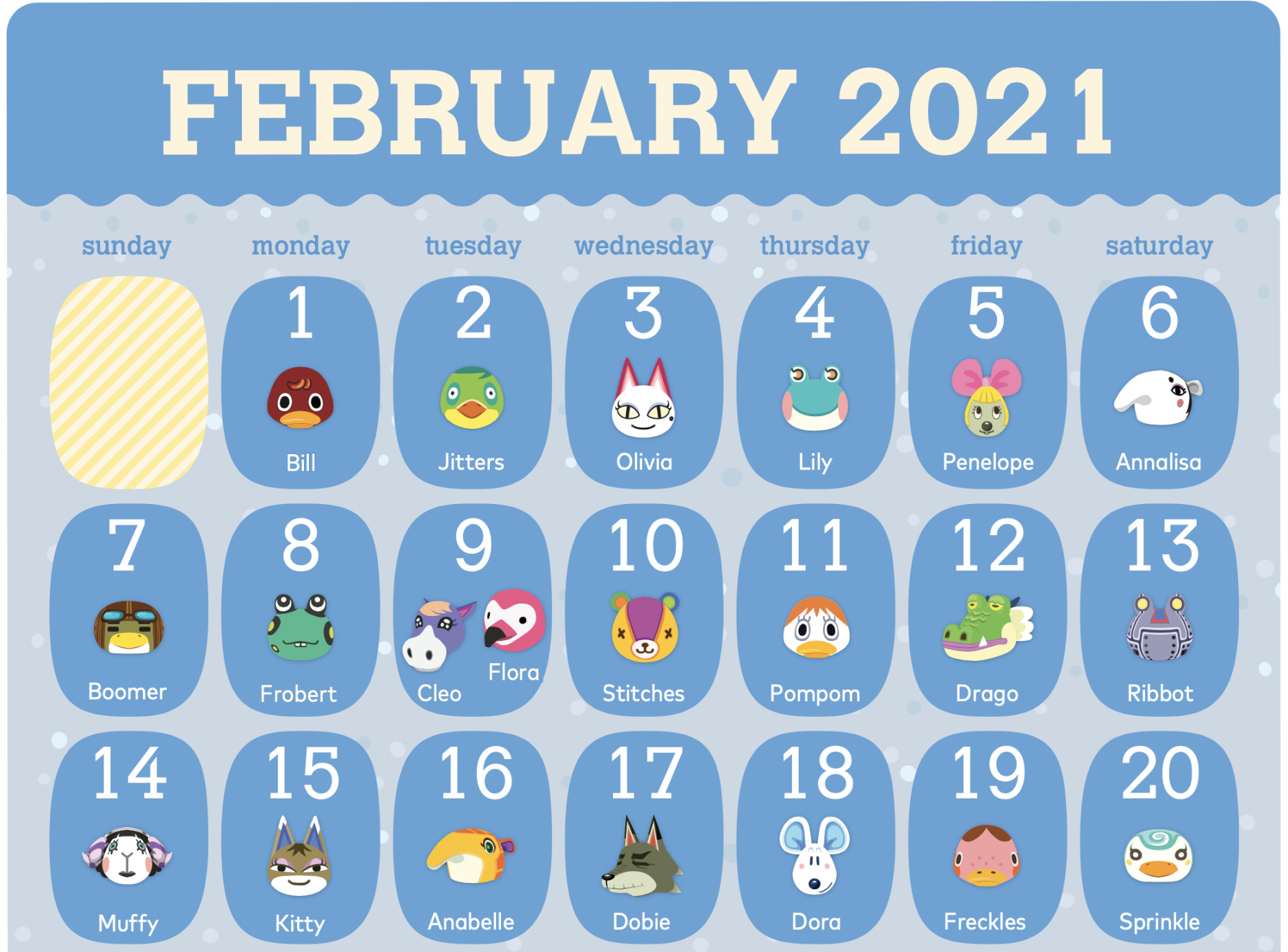 Get This Cute Animal Crossing: New Horizons  Calendar With