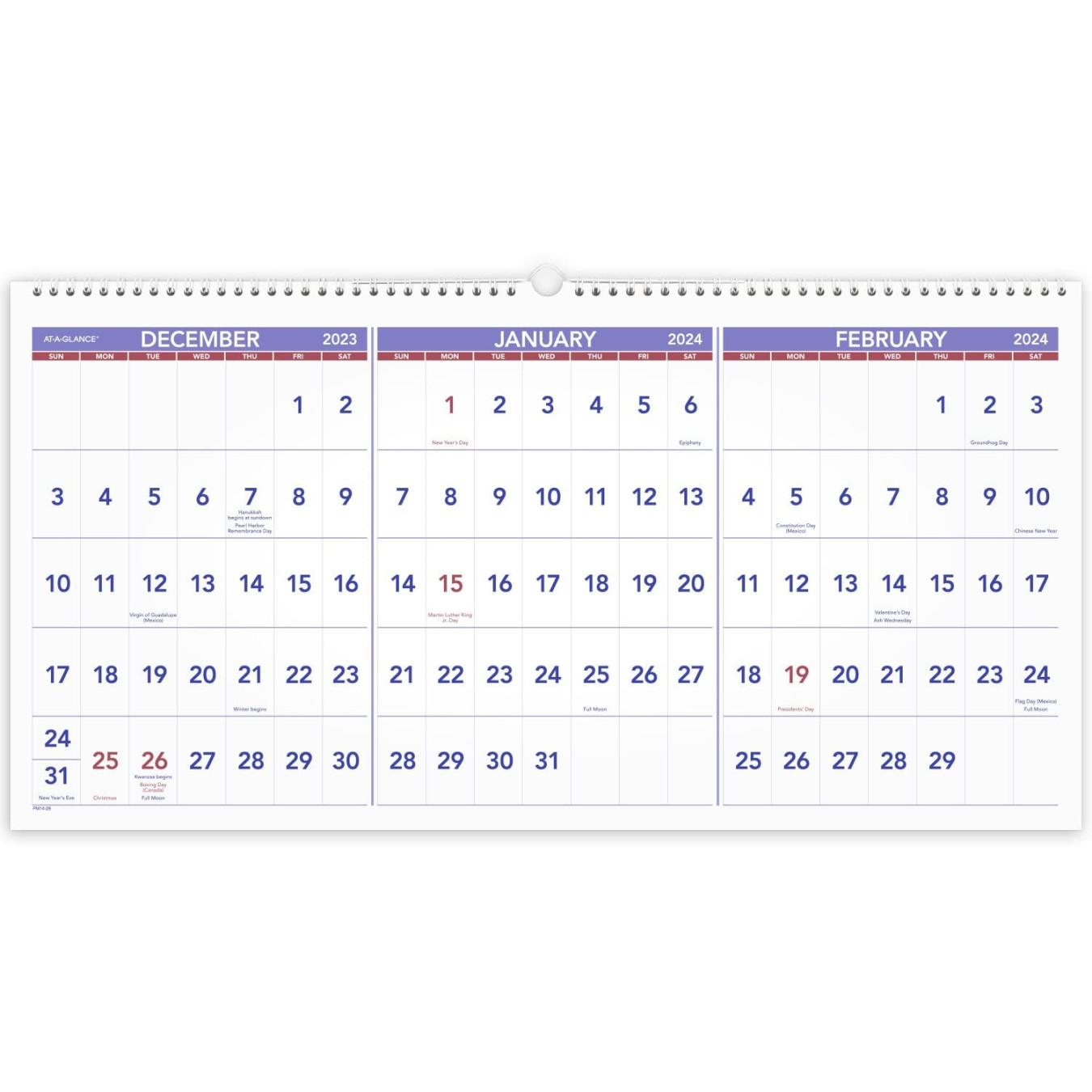 AT-A-GLANCE  Wall Calendar, " x ", Large, Horizontal,