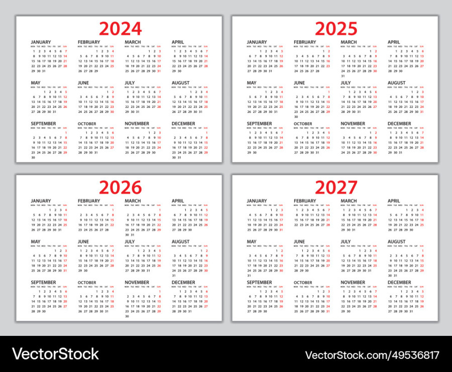 Calendar - design start monday-s Vector Image