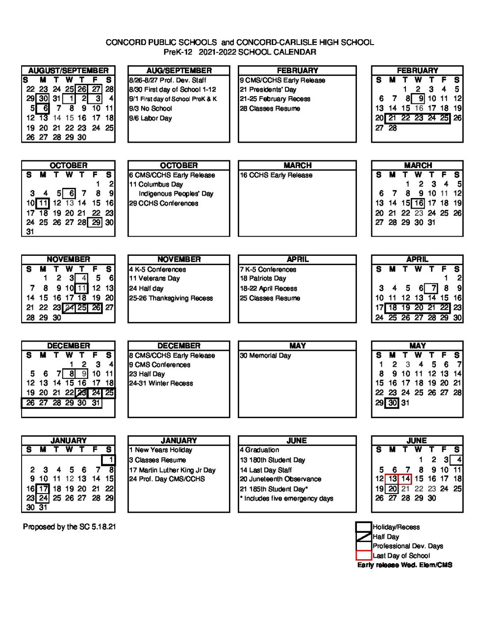 CPS CCRSD - School Calendar .