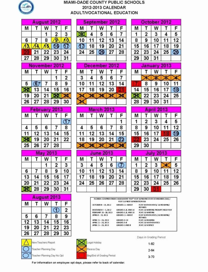 Dashing School Calendar In Miami Dade – Printable Blank Calendar