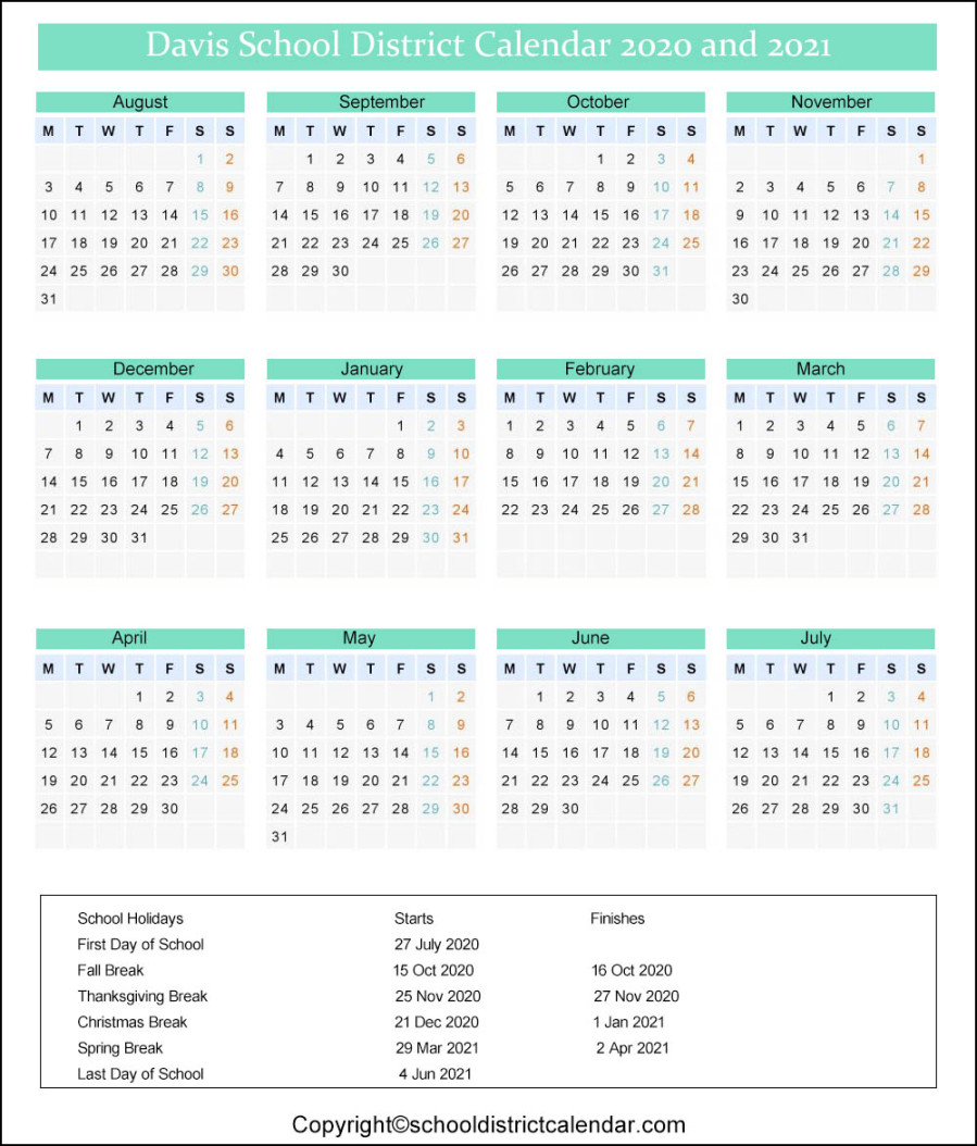Davis High Calendar