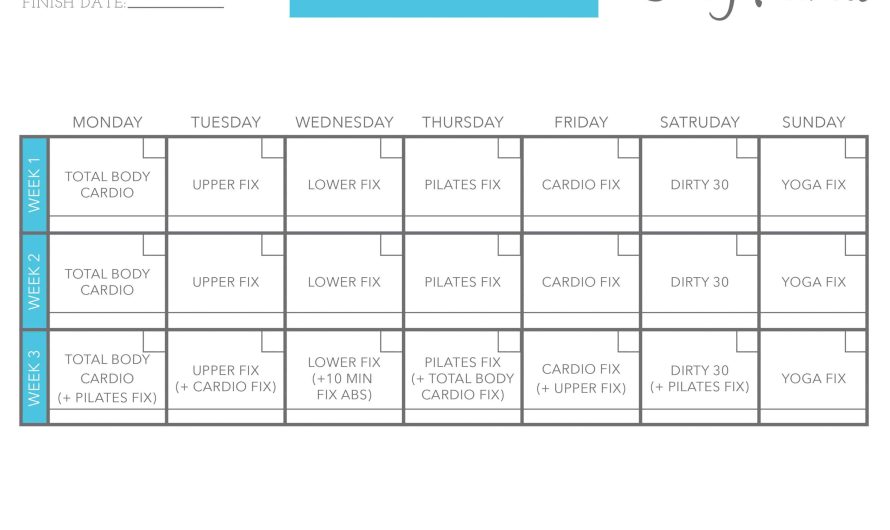 21 Day Fix Real Time Calendar