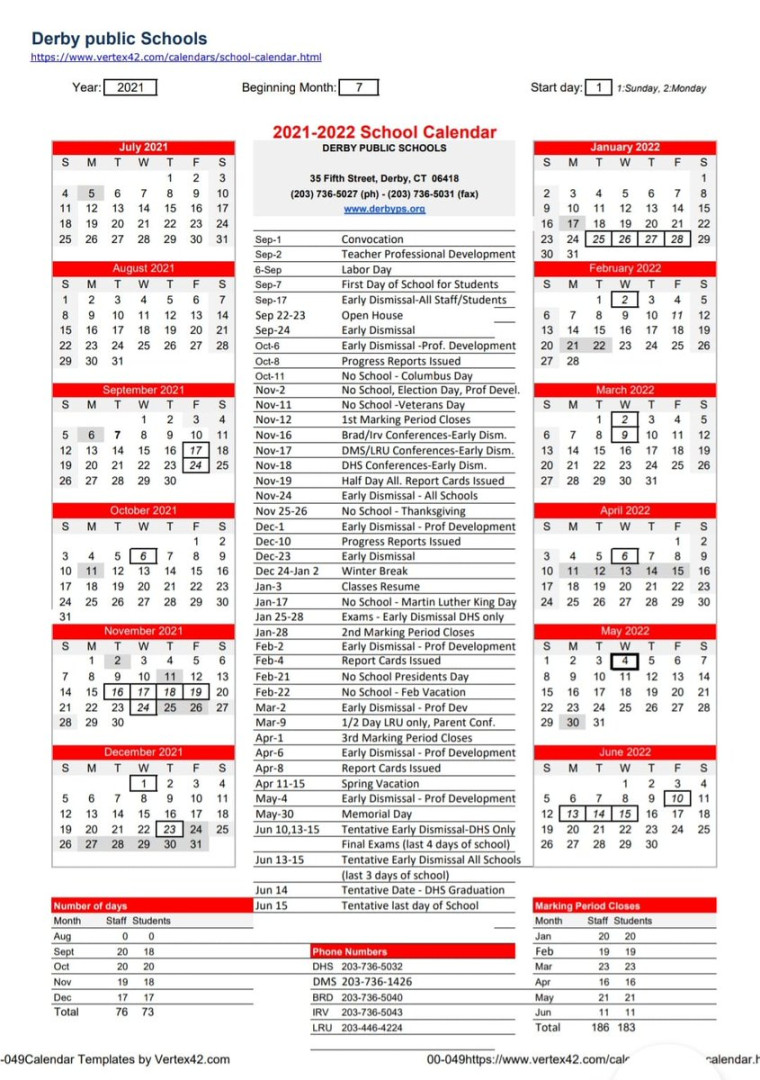 Derby Connecticut on X: "Derby school calendar - https://t
