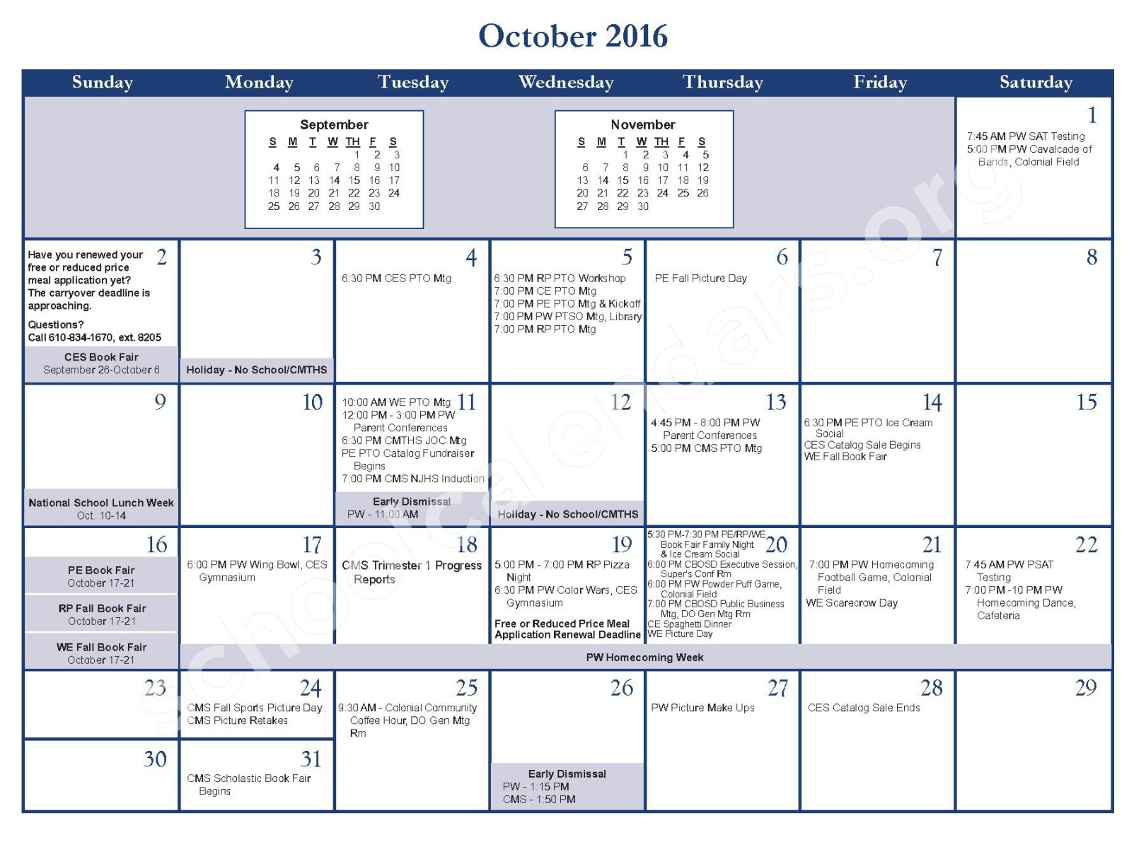-  District Calendar  Colonial School District