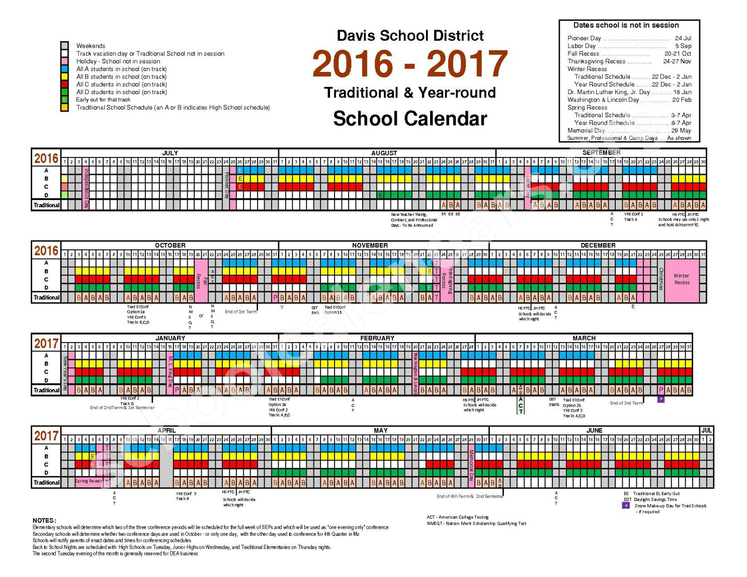 -  District Calendar  Davis School District – Farmington, UT