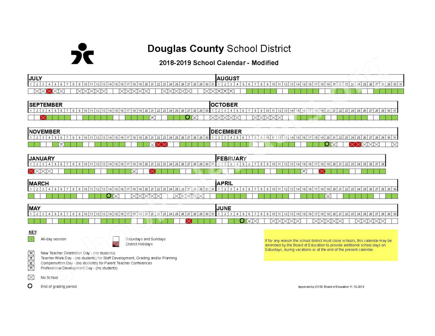 Douglas County Calendar