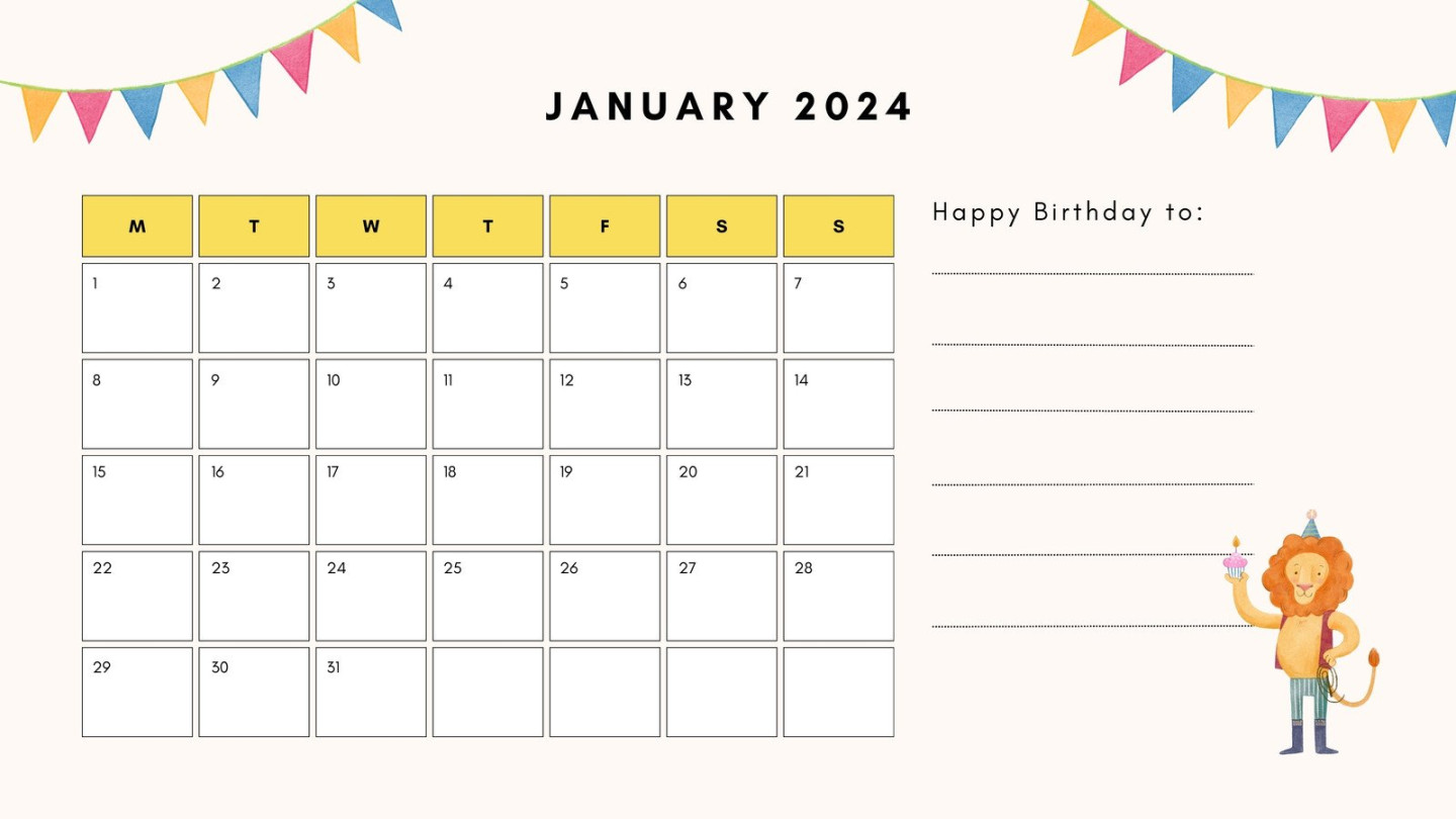 Free, printable, customizable birthday calendar templates  Canva