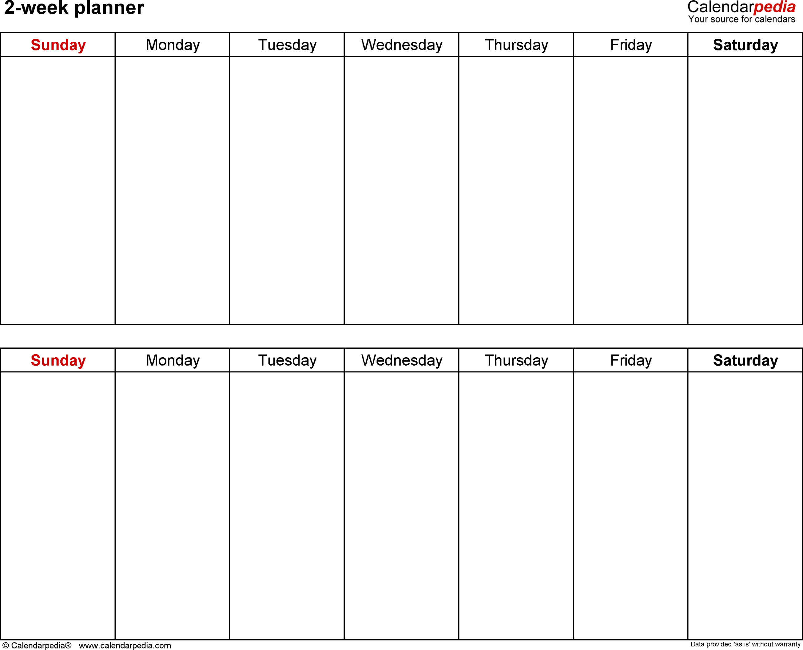 Free Weekly Planners in PDF format - + Templates