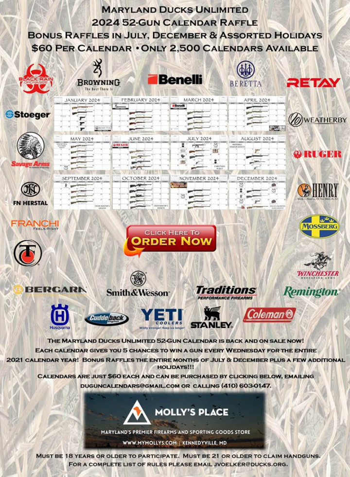 Maryland Ducks Unlimited  -Gun Calendar: Thu, Jun ,
