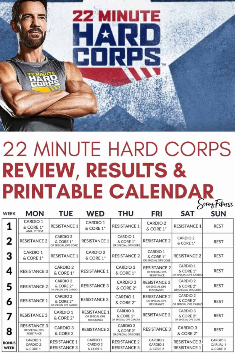 Minute Hard Corps Review, Results & Calendar Printable