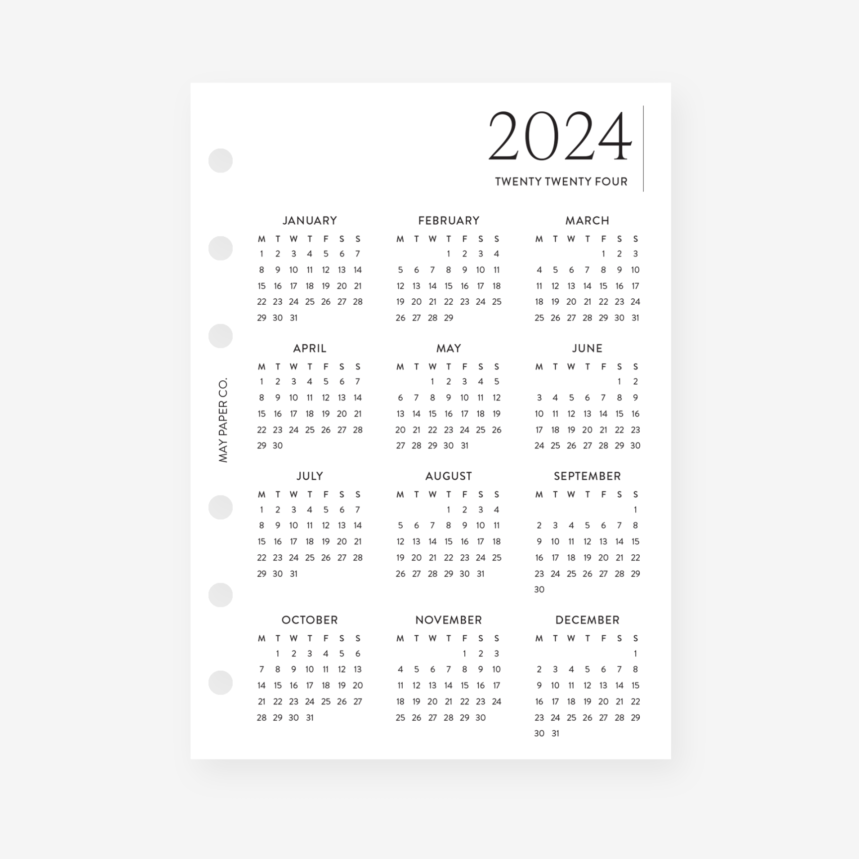 PRINTABLE  Year at a Glance YOP Overview