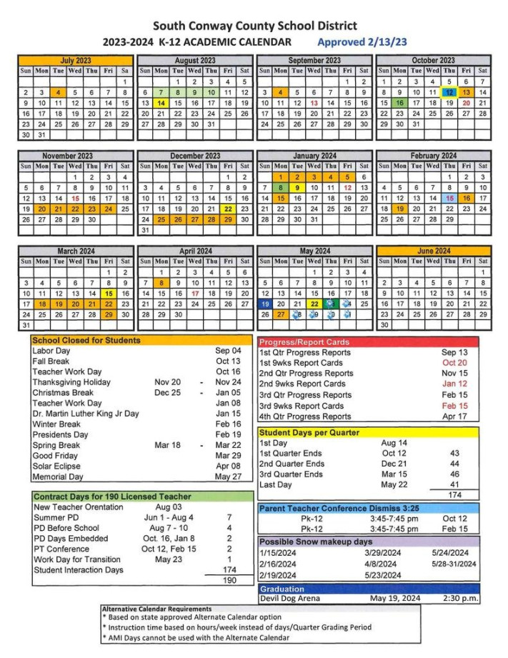SCCSD Schools on X: "The - K- Academic Calendar approved