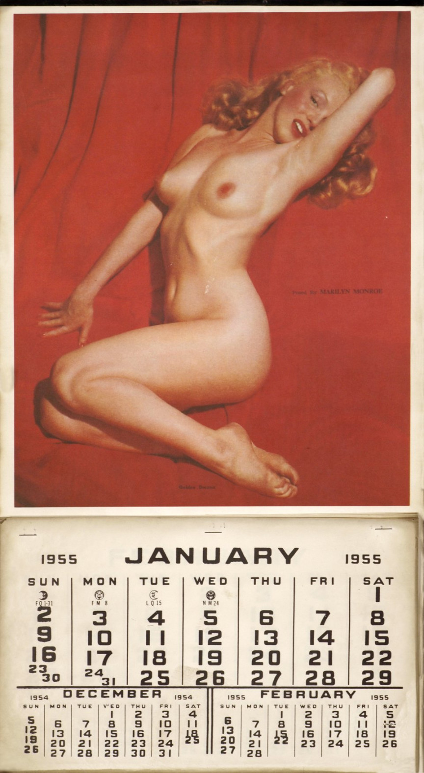 Vintage poster – Marilyn Monroe, Golden dreams, Calendar