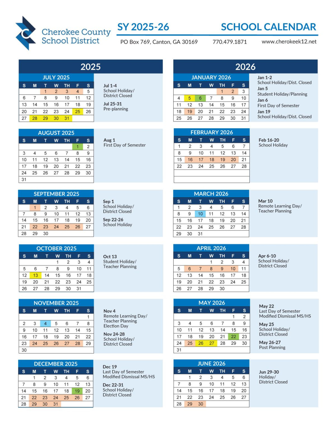Board Business Briefs: School Board Approves School Calendars