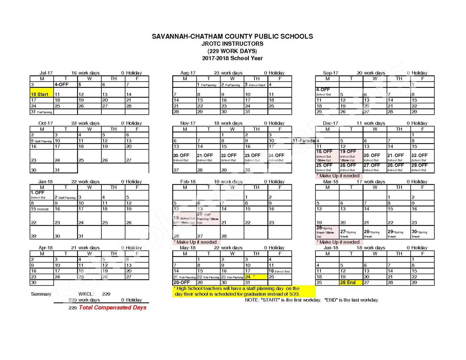 Chatham County School District Calendars – Savannah, GA