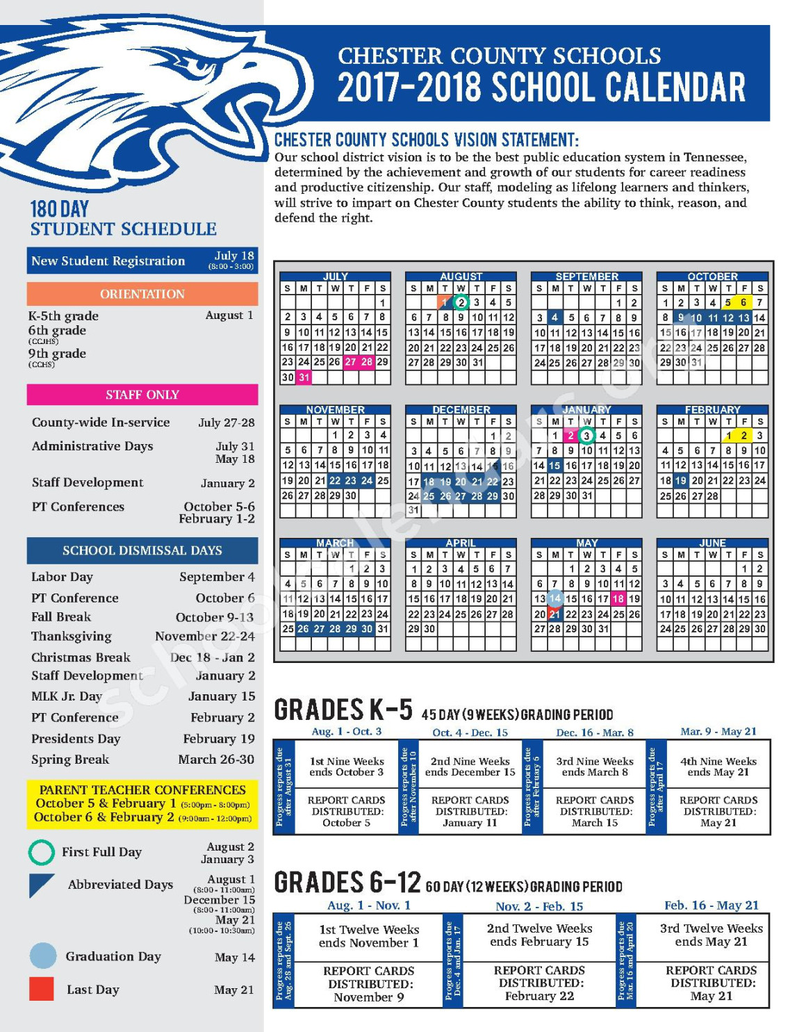 Chester County High School Calendars – Henderson, TN