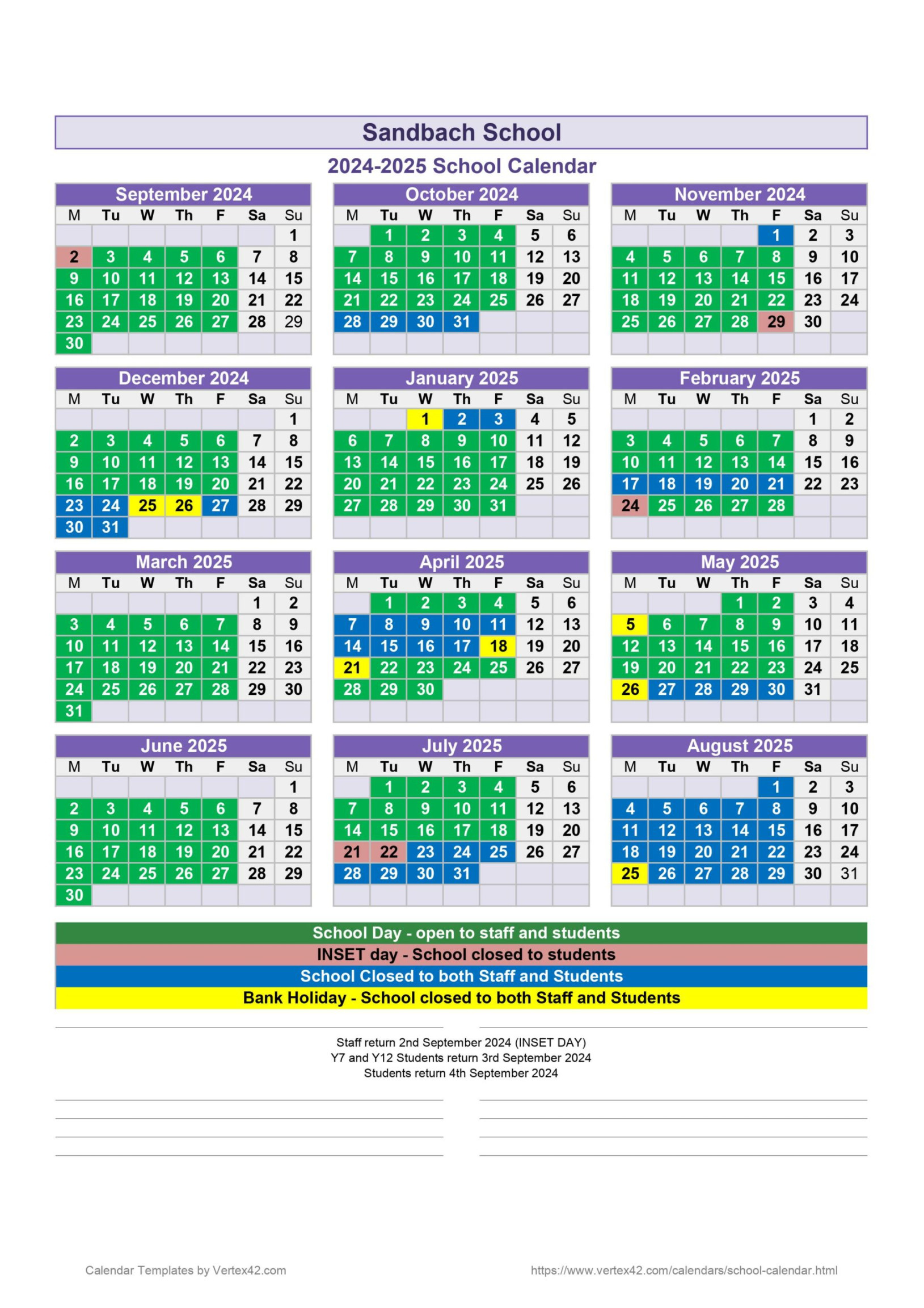 Term Dates - Sandbach School
