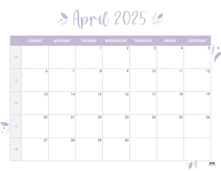 April  Calendars -  FREE Printables  Printabulls