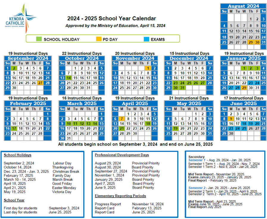 School Year Calendar - Kenora Catholic District School Board