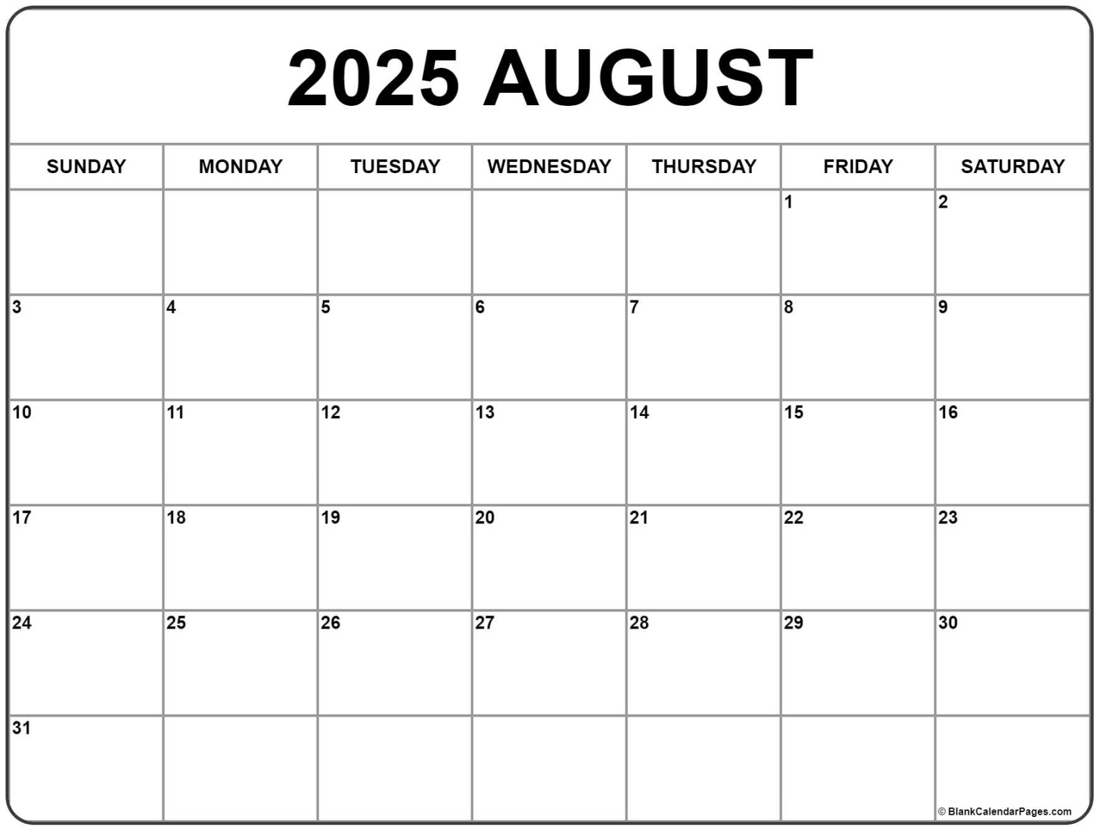 August  calendar  free printable calendars