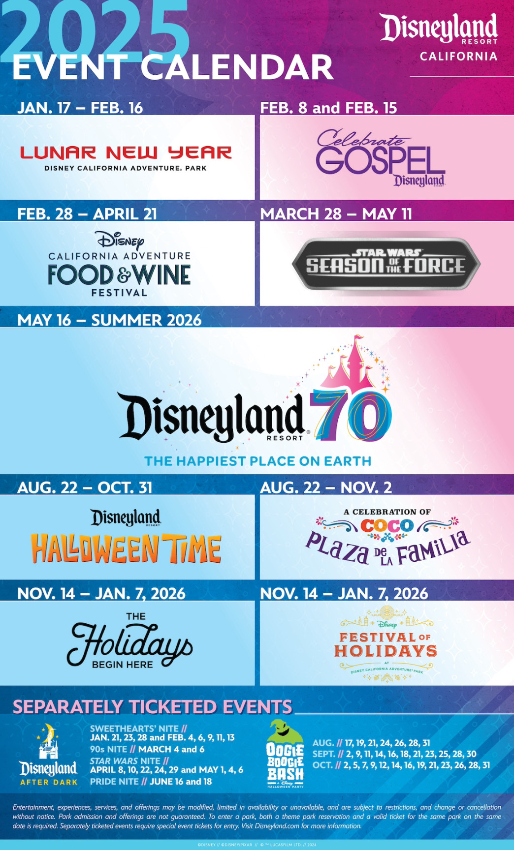 Disneyland Resort  Event Dates and Details - Disney Parks Blog