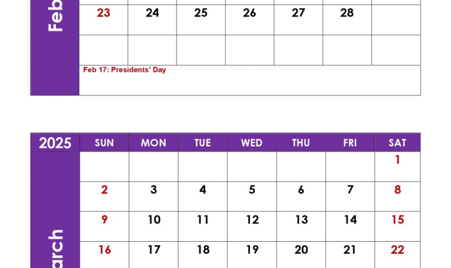 Feb March 2025 Calendar