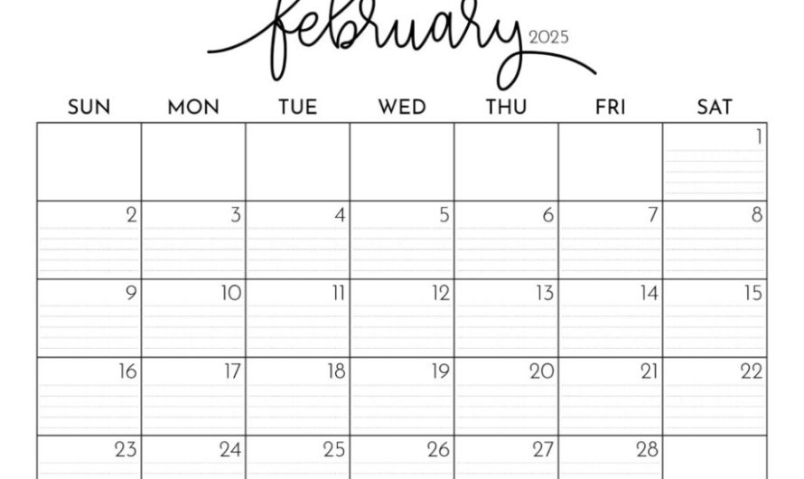 February Calendar For 2025